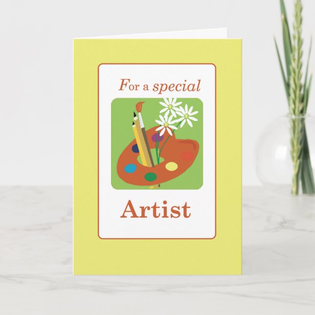Tarjeta Artista especial de nietas Gracias Paleta (Anverso)