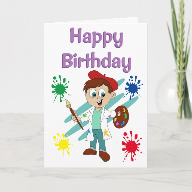 Tarjeta Artista feliz cumpleaños (Anverso)