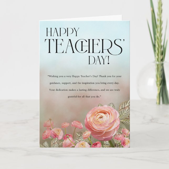 Tarjeta Artistic Floral Teacher’s Day Card (Anverso)