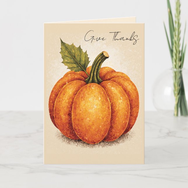 Tarjeta Artistic Grain Thanksgiving Pumpkin (Anverso)