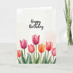 Tarjeta artística de cumpleaños con flores