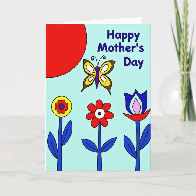 Tarjeta artística de flores para el día de las mad (Anverso)