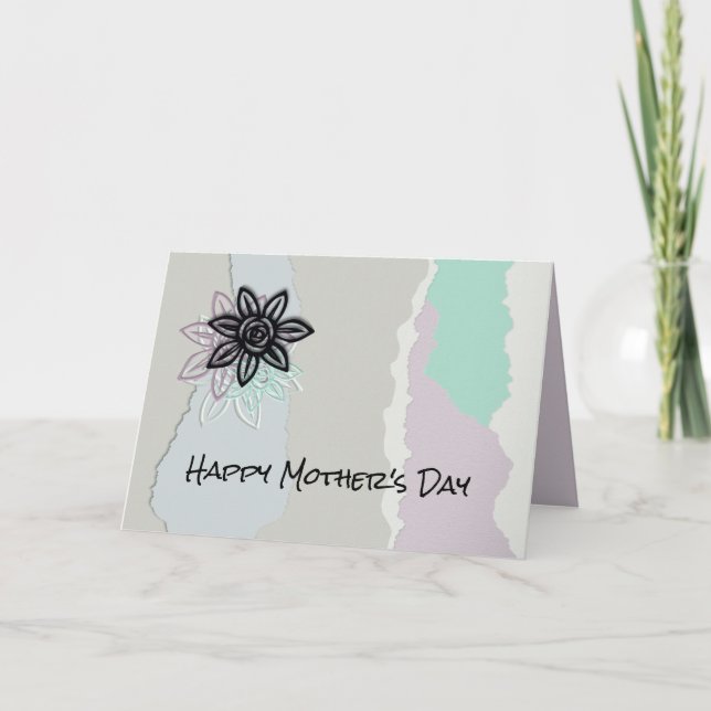 Tarjeta artística de pastel floral para el día de  (Anverso)