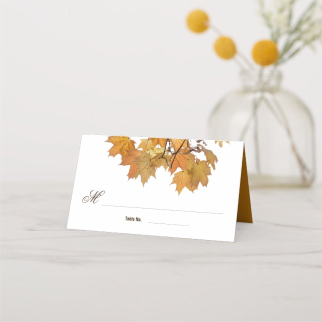 Tarjeta artística de salida otoñal Boda Place (Anverso)