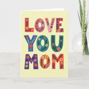 Tarjeta Artística Floral de Amor para Mamá