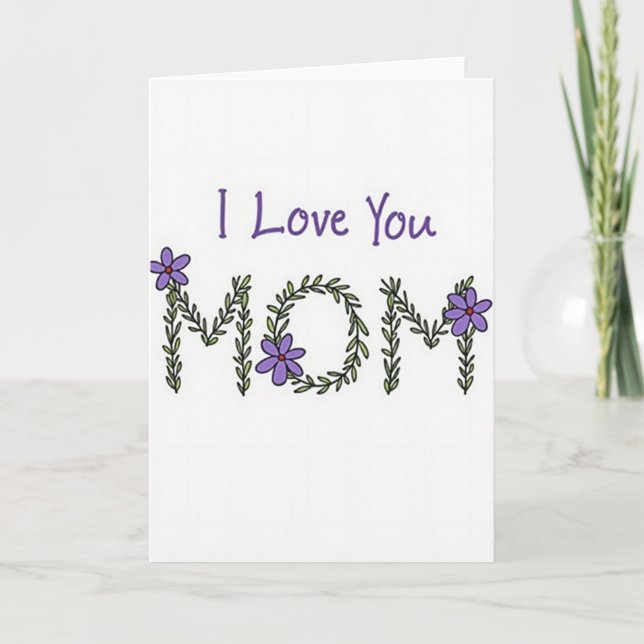 Tarjeta Artística Te Amo Mamá (Anverso)