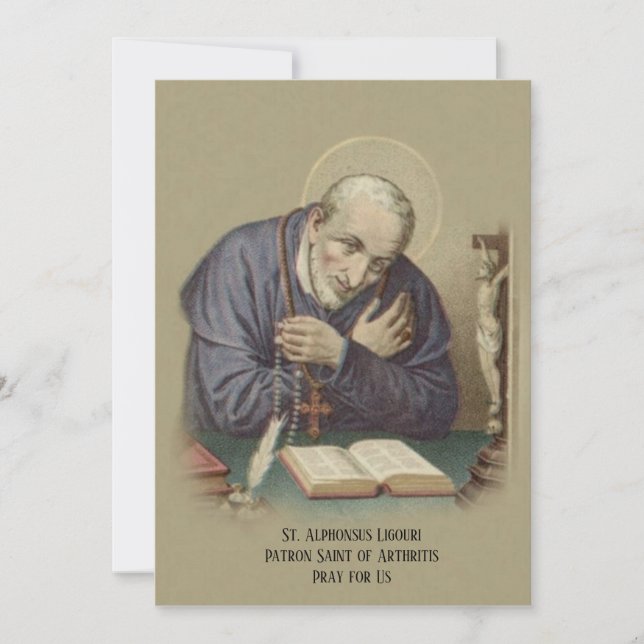 Tarjeta Artritis Patrón Saint Alphonsus Oración Religiosa (Anverso)
