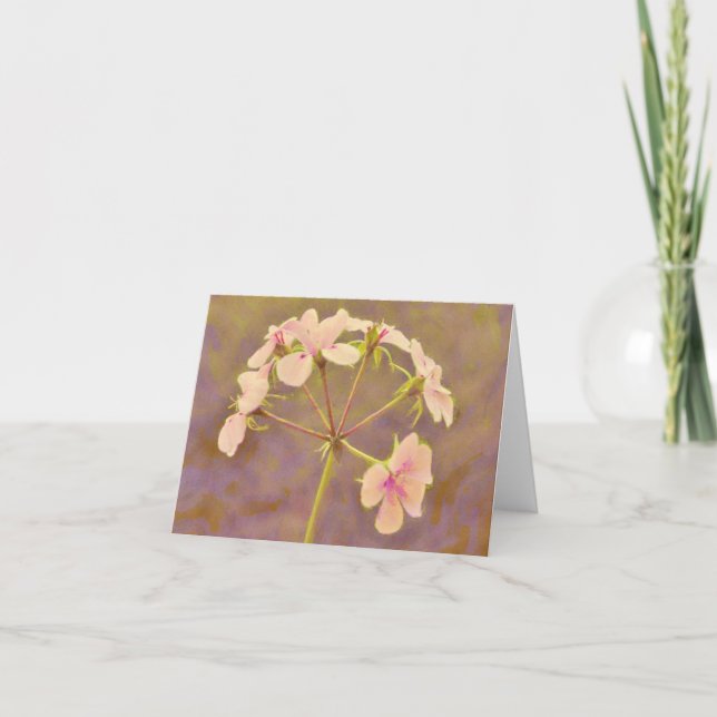 Tarjeta Artsy Geranium Bunch de Gertie's Garden (Anverso)