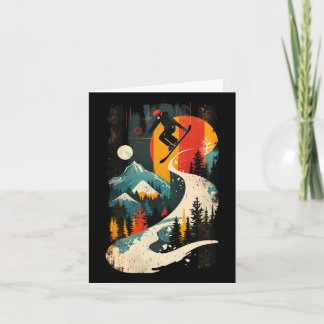 Tarjeta Artsy Snowboarder Sobre Hombres Abstratos Snowboar