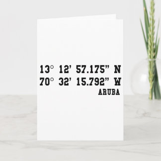 Tarjeta Aru Coordinates Diseño Vacaciones de Verano Caribe