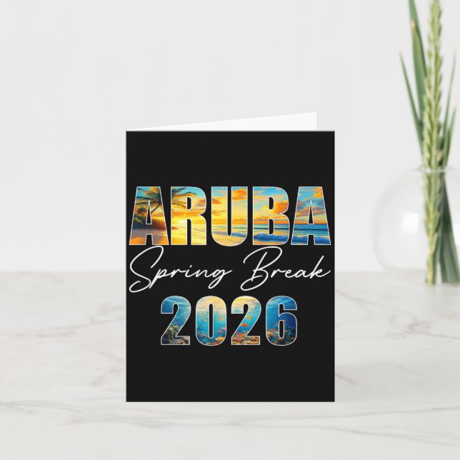 Tarjeta Aruba Spring Break 2026 Summer Vacation Beach  (Anverso)