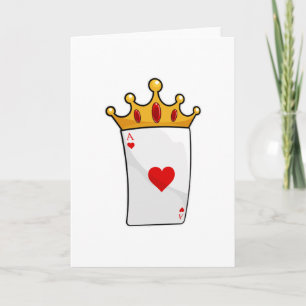 Tarjeta As de Corazones con Corona de Reina