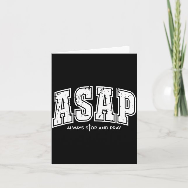 Tarjeta Asap Always Stop And Pray Christian Faith Easter  (Anverso)