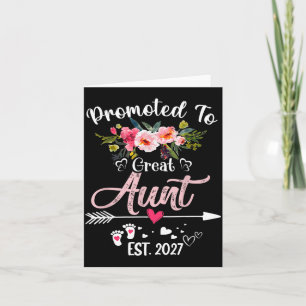 Tarjeta Ascendida a Tía Abuela Est 2027 Divertida Floral P