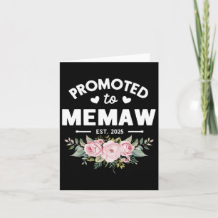Tarjeta Ascendido a Memaw Est 2025 Flor Día de la Madre