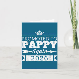 Tarjeta Ascendido a Pappy de nuevo 2026 Abuelo Vintage