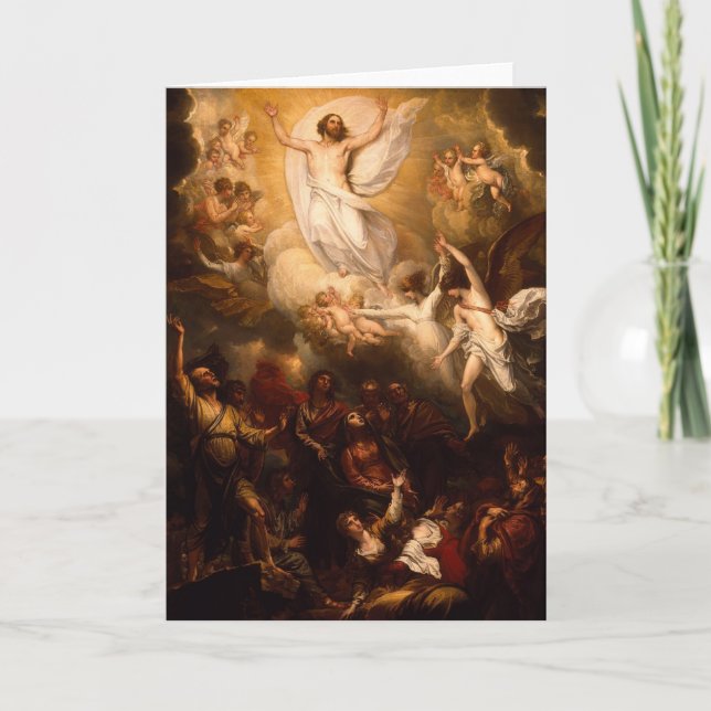Tarjeta Ascensión de Cristo con ángeles (Anverso)