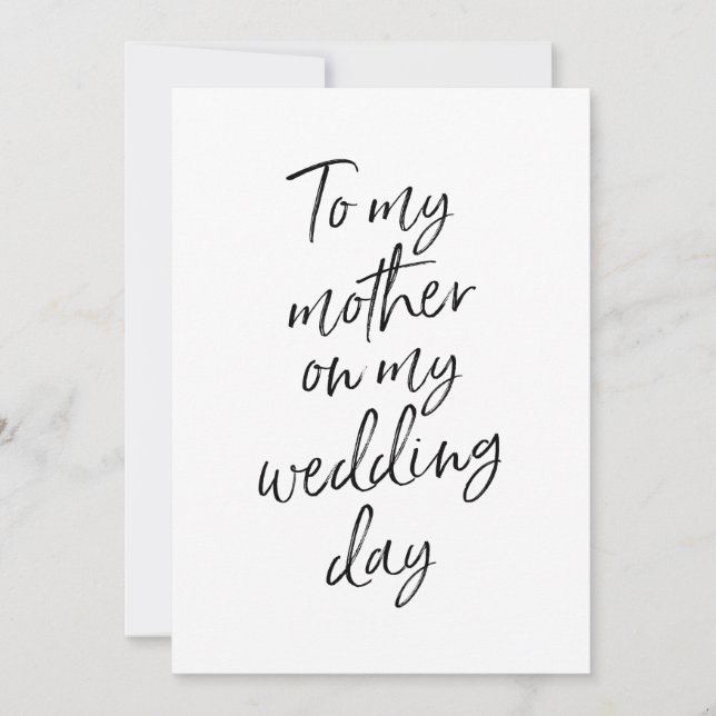 Tarjeta Asequible para mi madre en el día de mi boda (Anverso)