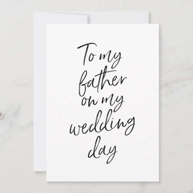 Tarjeta Asequible para mi padre en el día de mi boda (Anverso)