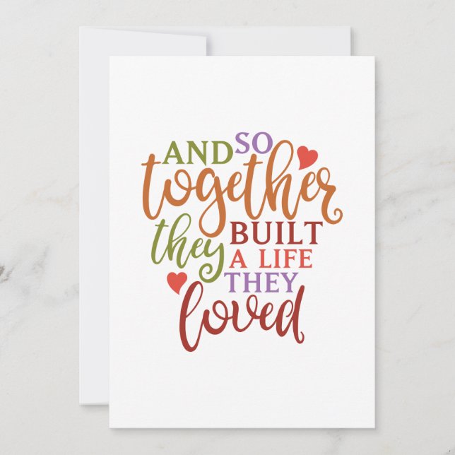Tarjeta Así que juntos construyeron una vida que amaban (Anverso)