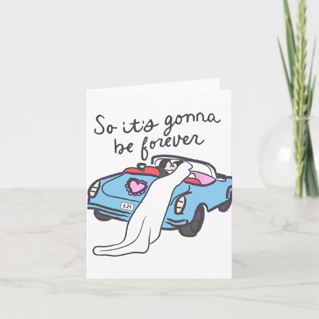 Tarjeta Así que será para siempre la novia y el novio (Anverso)