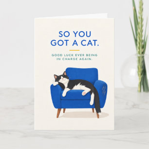 Tarjeta Así que tienes un gato divertido nuevo regalo