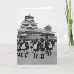 Tarjeta Asia, Japón, Kumamoto. Escolares en