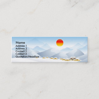 Tarjeta asiática del perfil de Sun del invierno