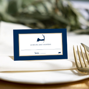 Tarjeta Asientos de Boda de Capucham Azul de la Armada