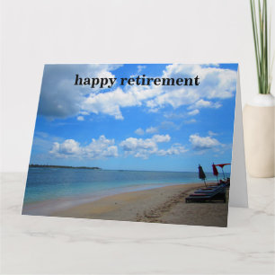 Tarjeta asientos de playa jubilación grande