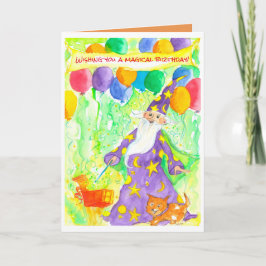 Tarjeta Asistente de cumpleaños feliz mágico