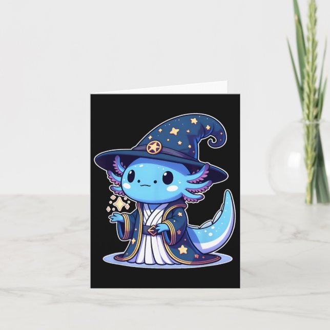 Tarjeta Asistente de Halloween Funny Axolotl (Anverso)