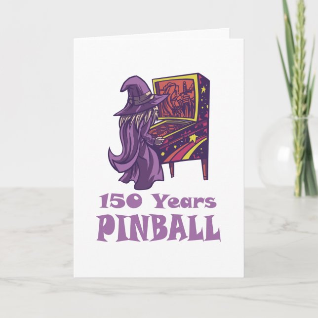Tarjeta Asistente para Pinball de 150 años Cumpleaños de A (Anverso)