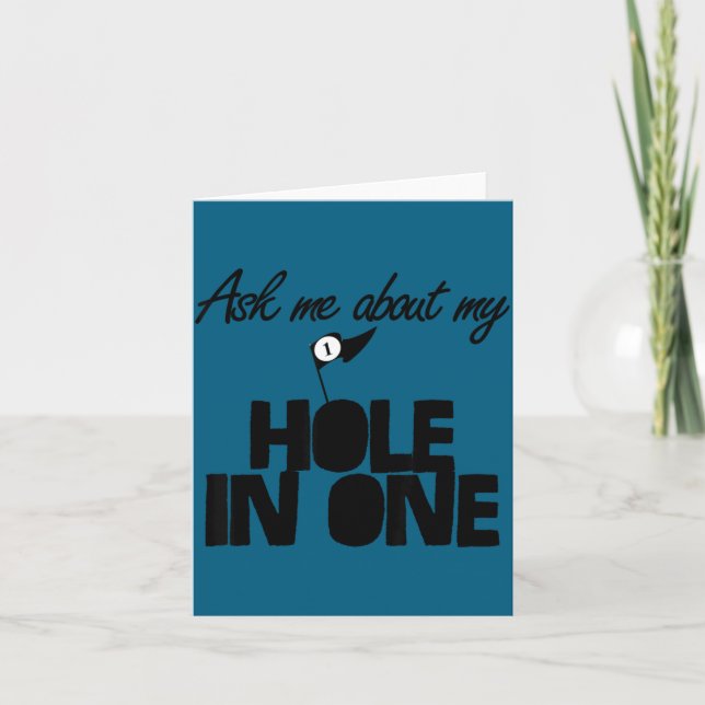 Tarjeta Ask Me About My Hole In One Funny Golf  (Anverso)