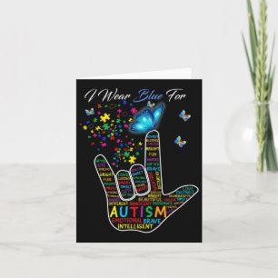 Tarjeta Asl Amor Lenguaje De Señas Mano Llevo Azul Por Aut