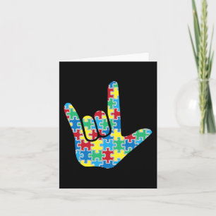 Tarjeta ASL Amor Rótulo Autismo Conciencia