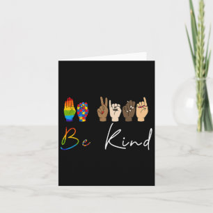 Tarjeta Asl Be Kind Autism Awareness Lgbt Orgullo Amabilid