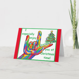 Tarjeta ASL: Disfruto especialmente de amarte a los Navida