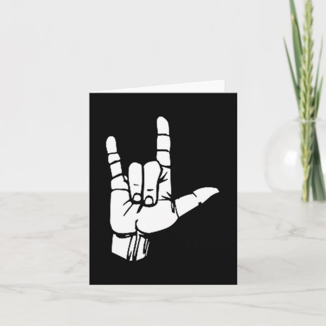 Tarjeta Asl I Love You Gift American Sign Language Tee Pre (Anverso)