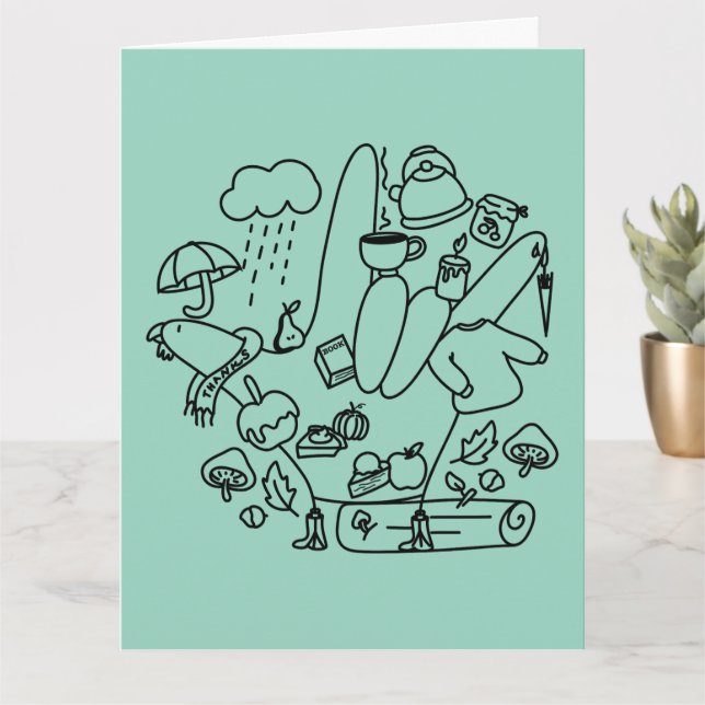 Tarjeta ASL ILY Thanks – Autumn Vibes  (Planta pequeña)