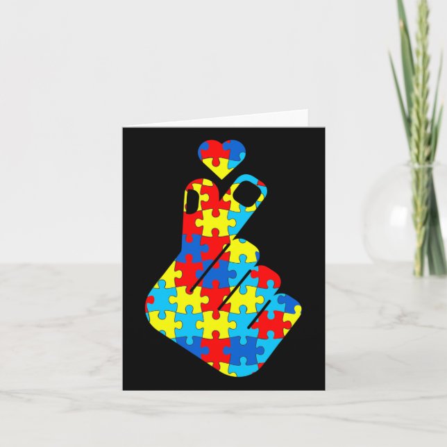 Tarjeta Asl lenguaje de Rótulo de amor coreano Autismo Sen (Anverso)
