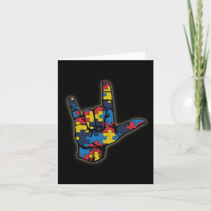 Tarjeta ASL Lenguaje de Rótulo de amor Tee Autism Awarenes