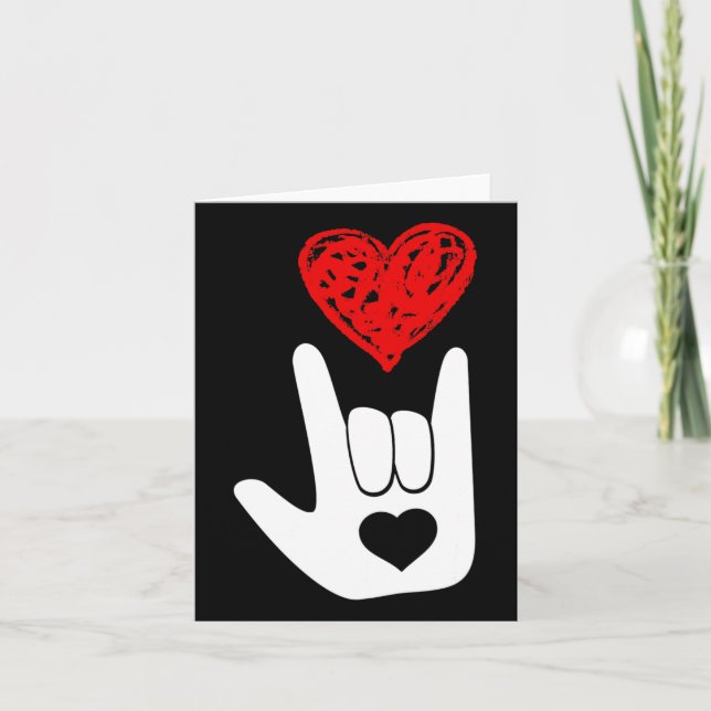 Tarjeta Asl Lenguaje Rótulo Americano Amor Rótulo Mano Asl (Anverso)