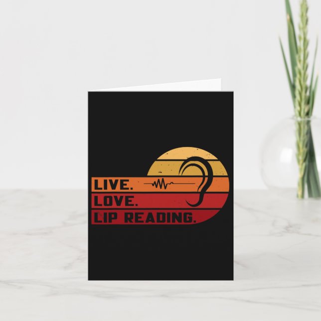 Tarjeta Asl Live Love Lip Leer Rótulo Lenguaje Sordo Consc (Anverso)