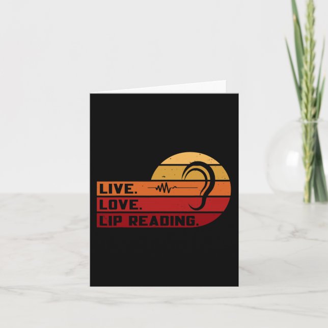 Tarjeta ASL Live Love Lip Leer Rótulo Lenguaje Sordo Consc (Anverso)