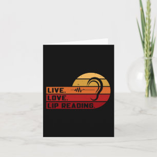 Tarjeta ASL Live Love Lip Leer Rótulo Lenguaje Sordo Consc