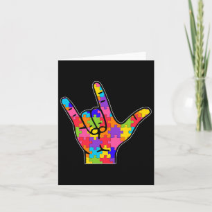 Tarjeta Asl Love Lenguaje de Rótulo Autismo Regalo Concien