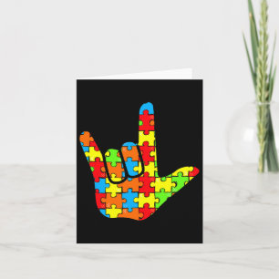 Tarjeta Asl Love Lenguaje de Rótulo Autismo Regalo Concien