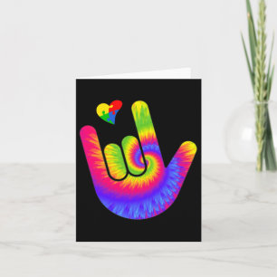 Tarjeta Asl Love Lenguaje de Rótulo Mano Autismo Concienci