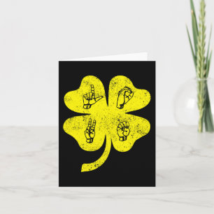 Tarjeta ASL Love Rótulo Language St Patrick's Day Deaf Awa